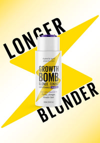 Growth Bomb Blonde Toning Supercharge Shampoo 300ml - For fuller, stronger blonder hair. Yerba Maté. Natural Ingredients. Stimulates Growth.