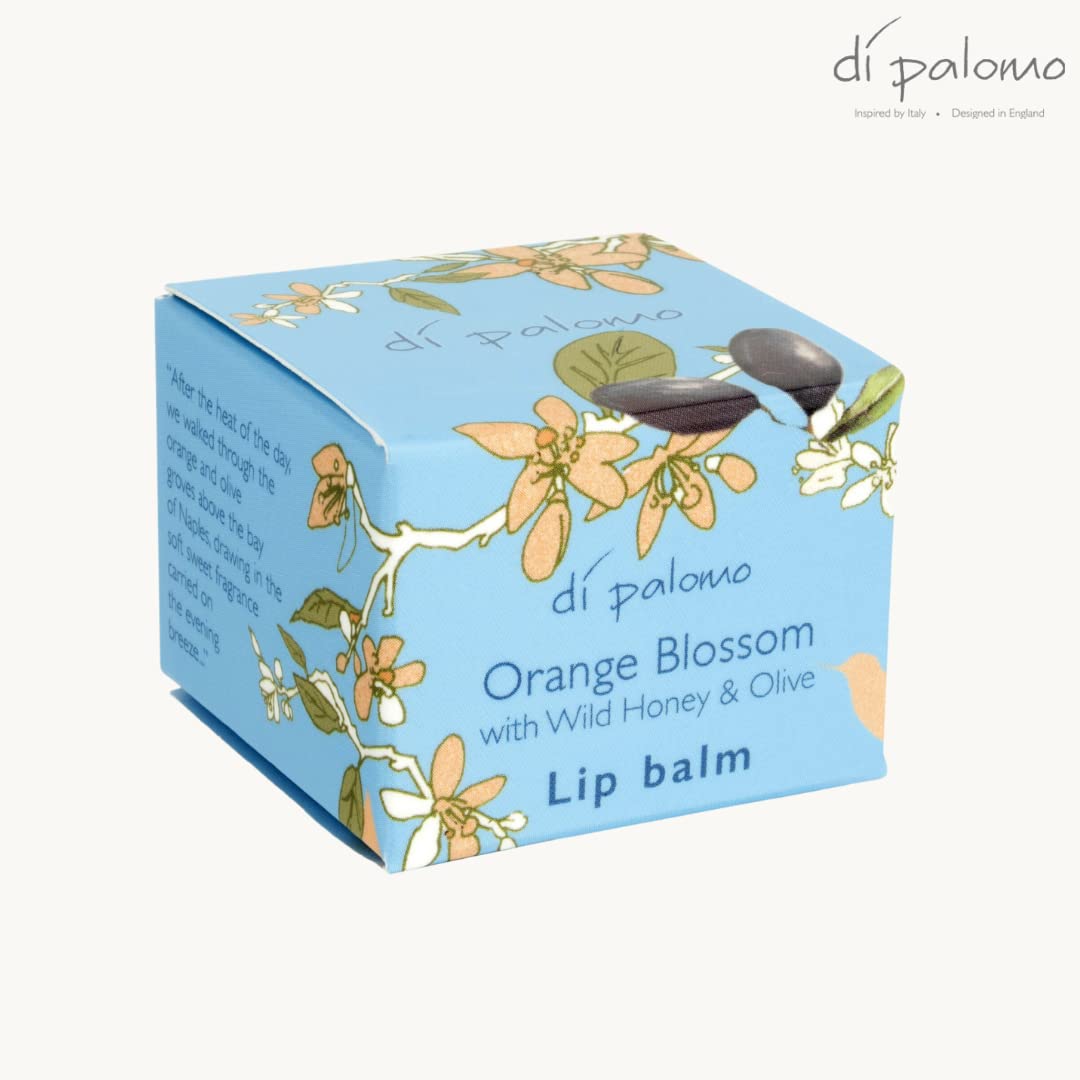 Di Palomo Orange Blossom & Honey Lip Balm 10ml | Moisturising Lip Treatment with Tint | Vaseline Hydrating Lipbalm Care for Dry, Cracked Lips