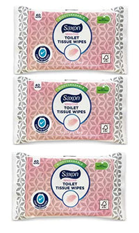 Aldi Toilet Tissue Wipes Biodegradable, Normal/Sensitive, Fresh and Clean with Micellar Water - Fine To Flush (3 Pack - 120 Wipes) (Sensitive)