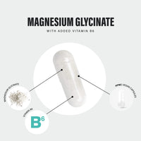 SS Sport Supplies Magnesium Glycinate Supplements 1500mg & Vitamin B6-120 High Strength Capsules - 1500mg of Magnesium Providing 315mg Elemental Magnesium (Bisglycinate) - Pure Active Ingredient