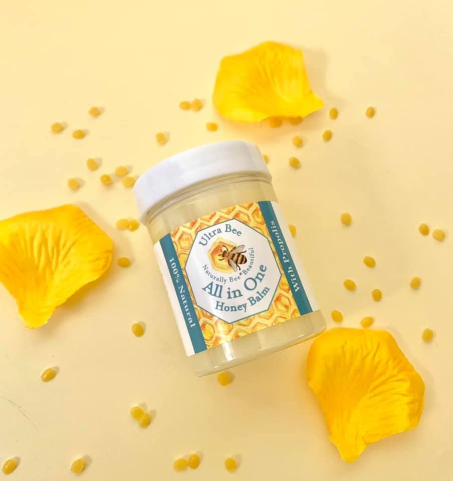 Ultra Bee 100% Natural All in One Honey Balm, Natural Moisturiser for Sensitive Face, Body, Lips,Tattoo's 200ml