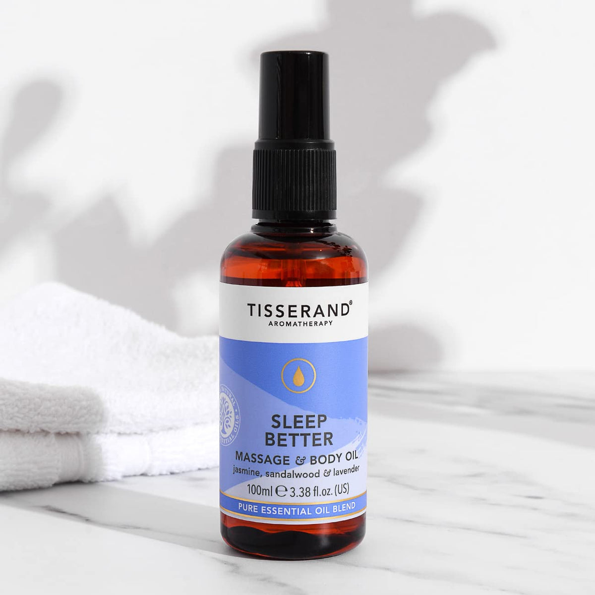 Tisserand - Sleep Better - Massage Oil - Lavender, Jasmine & Sandalwood Essential Oils - 100% Natural Pure Essential Oils - 100ml