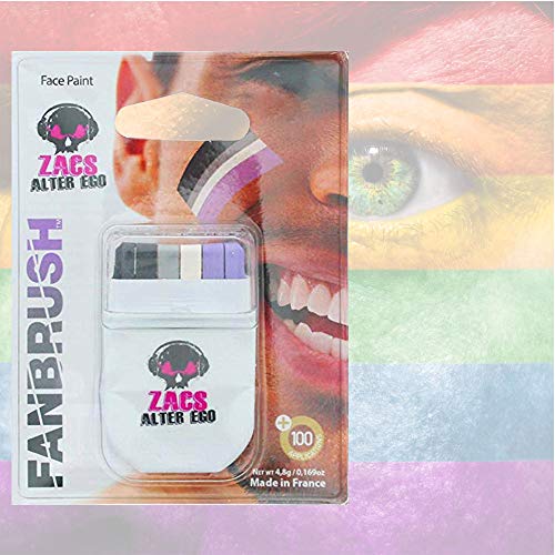 LGBT FACE PAINT Lizzy® Deluxe Rainbow Flag Crayon Brush Face Paint (Asexual)