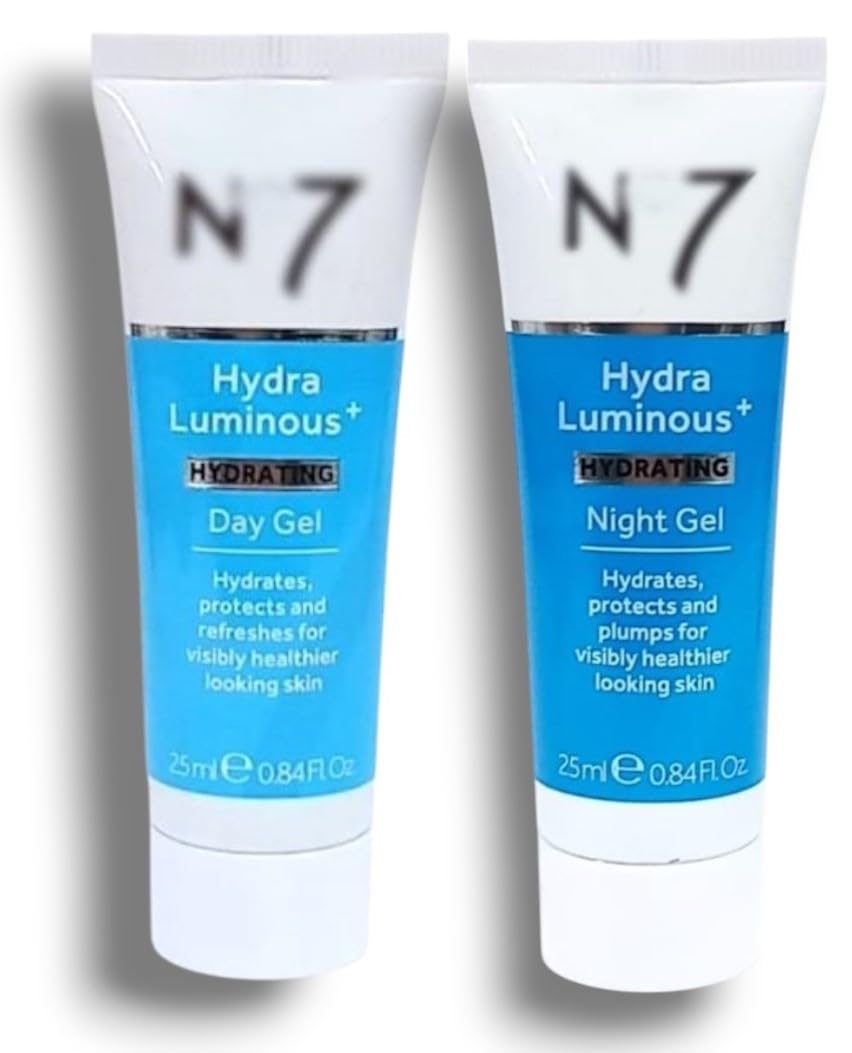 Generic Nō 7|Hydra Luminous+ Day & Night Hydrating Gel Set|Hydrates,Protects & Plumbs For Healhier Skin|Instantly Floods Skin With Moisture For Intense Hydration & Healthier Looking Skin|25mL Each-Travel Size