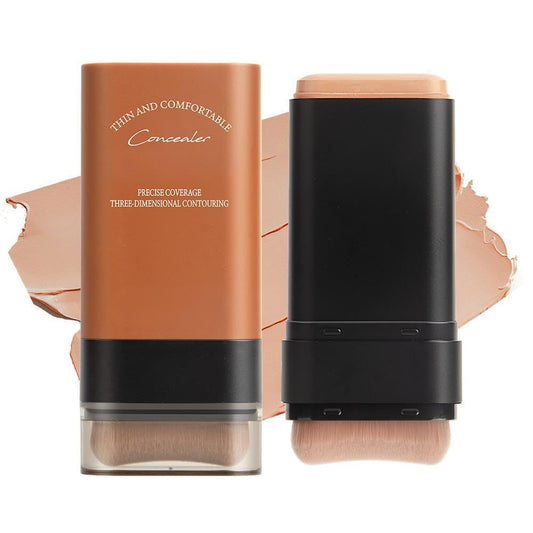 Generic Full Coverage Foundation Stick with Built-in Brush, Waterproof Matte Concealer Contour Stick for All Skin Types, Long Lasting Cream Foundation Makeup with High Coverage（#04)
