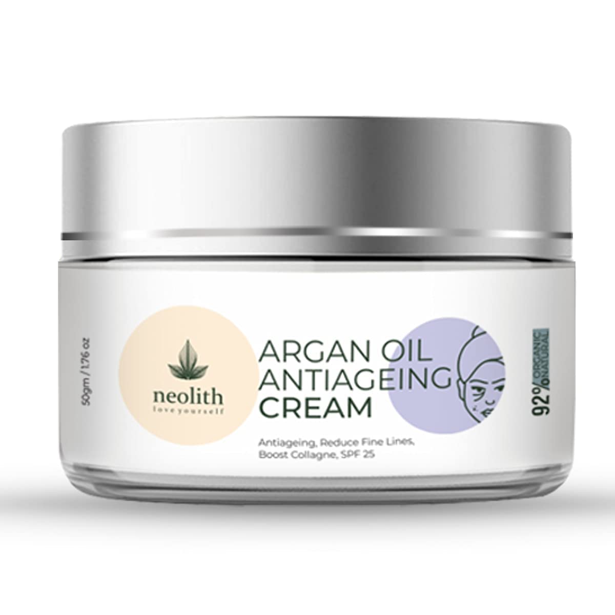 Neolith Argan Oil Anti-Ageing Face Cream with SPF 25 || For Skin Tightening, Fine lines, Wrinkles, Skin repair, Glowing skin || 50 ml