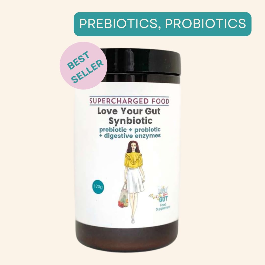 Supercharge Your Gut Love Your Gut Synbiotic – Probiotic + Prebiotic Blend | Gut Health Supplement | Supports Digestion & Immunity | by Lee Holmes, Supercharged Food UK