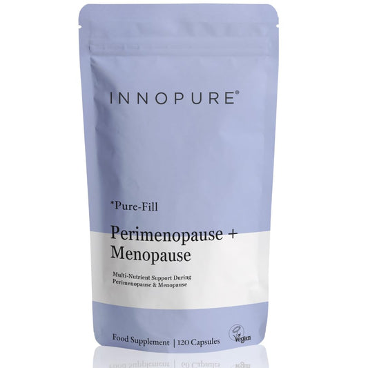INNOPURE Perimenopause & Menopause Complex Supplements (4 Month Supply) Red Clover, Wild Yam, Maca, Sage and Vitamins Including B6 for Hormone Regulation, 120 Capsules, Pure-Fill, UK Made