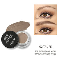 Phoera PHOERA Eyebrow Pomade Waterproof 24 Hours Long Lasting Sweat Resistant Brow 6 Colours Cream Gel (02 Taupe)