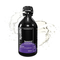 Lipolife Liposomal Glutathione Liquid 240ml - Unflavoured Glutathione Supplement for Detox & Antioxidant Support, High Absorption, Reduced Glutathione, 48 Servings, LLG4