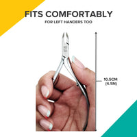 Rui Smiths Professional Cuticle Nippers | Precision Surgical-Grade Stainless Steel Cuticle Trimmer, French Handle, Double Spring, 5mm Jaw (Half Jaw)