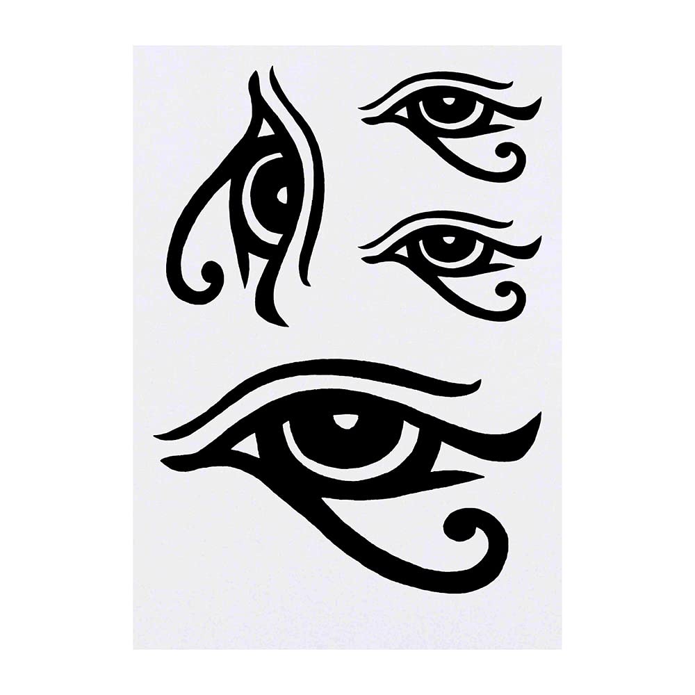 Azeeda 4 x 'Eye of Horus' Temporary Tattoos - Water Resistant, Skin-Safe, Non-Toxic Transfers, Mixed Sizes (TO00042801)