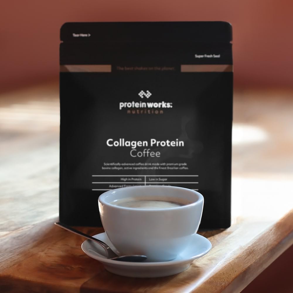Protein Works - Collagen Protein Coffee, Bovine Collagen Powder, Premium Hydrolysed Collagen, Caramel Latte, 475g, 19 Servings