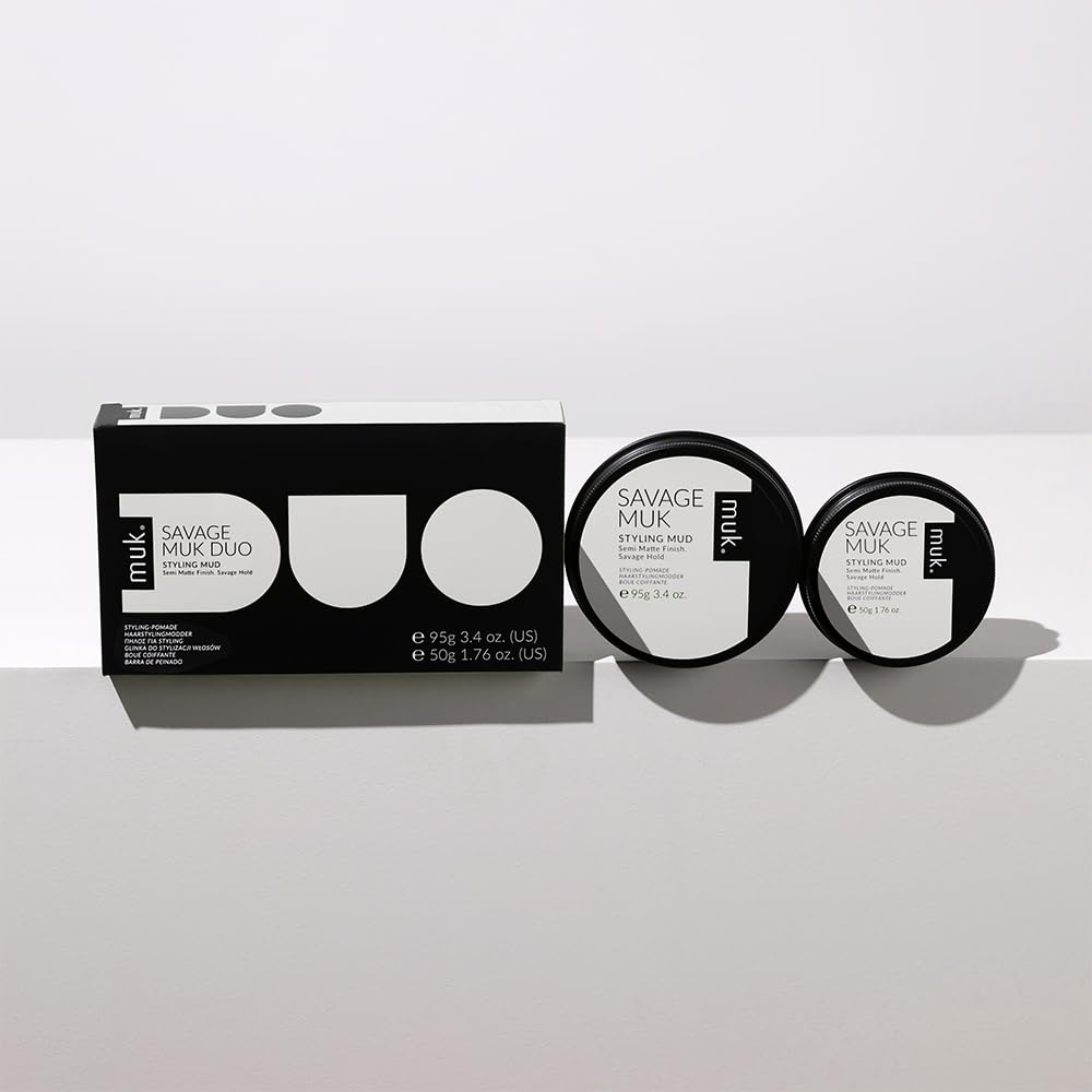 Savage Muk Duo Pack 1x 95g & 1x 50g Ultimate Hold Styling Clay