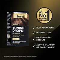 Jerome Russell Bblonde Bronde Toning Drops - Non-Permanent Bronde Hair Toner, Refresh & Maintain Bronde Hair Dye, Add Drops in Shower with Shampoo or Conditioner, 50 Uses