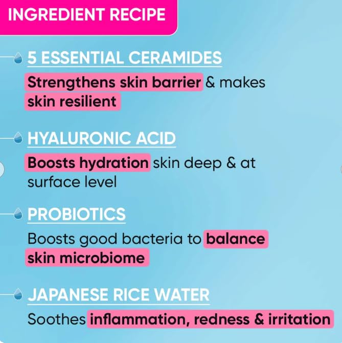 Dot & Key Barrier Repair Hydrating Face Wash, Probiotic & Ceramides, for Normal, Dry & Sensitive Skin, 100ml