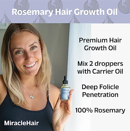 MiracleHair Premium Rosemary Oil For Hair Growth - for Hair Growth & Hair Thickening - Hair Loss Prevention - UK Based Brand