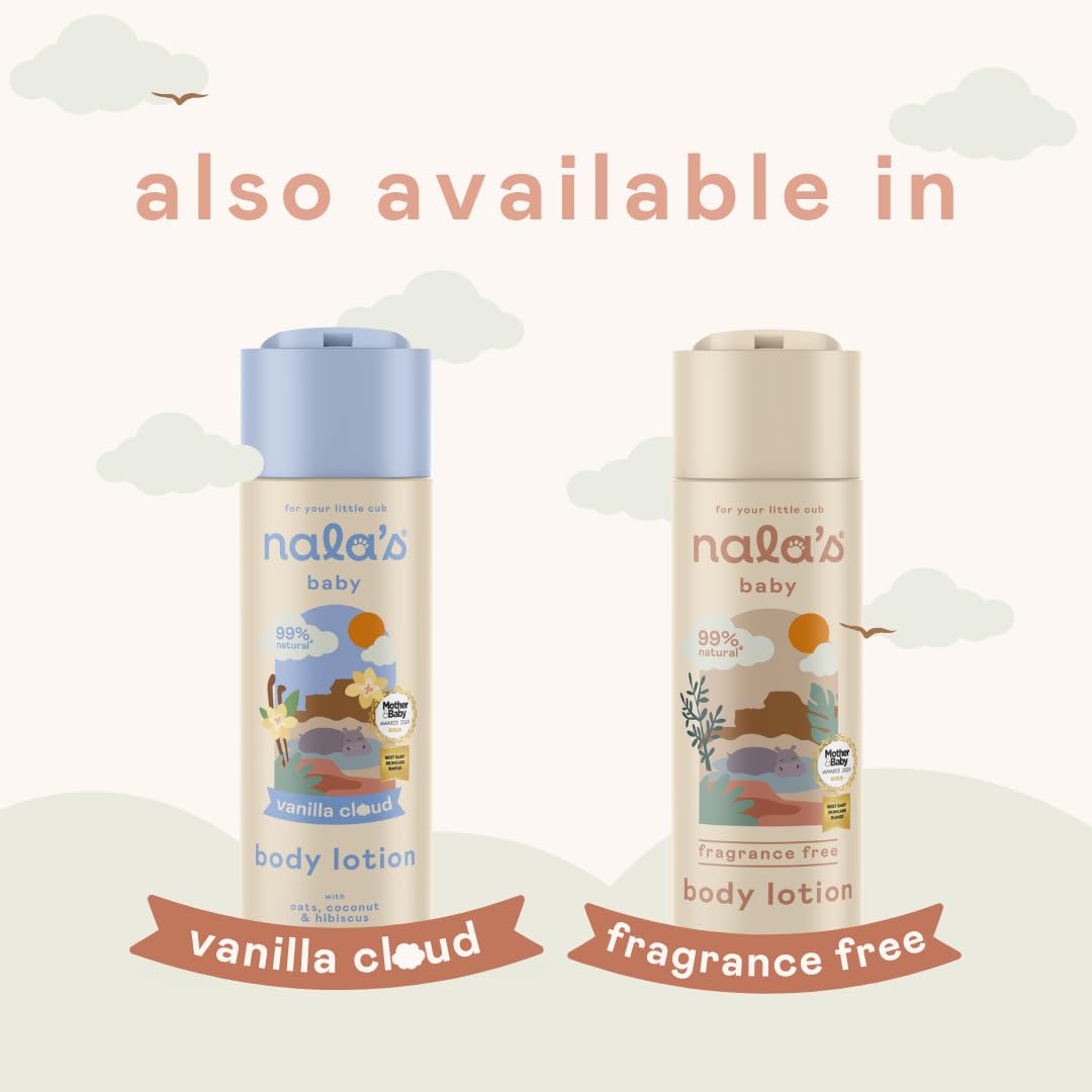 Nala's Baby Body Lotion | Award-winning | 99% Natural | Dermatologically-tested and Paediatrician-approved | Nourishing Blend of Soothing Oat and Coconut Oil | Vegan | 400ml | Nalas Baby