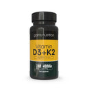 Gains Nutrition GN Vitamin D3 K2 | 180 High Strength D3 and K2 Vitamin Capsules - 4000iu per Serving | Vitamin D K2 MK-7 | Non-GMO, Gluten & Allergen Free | Made in The UK