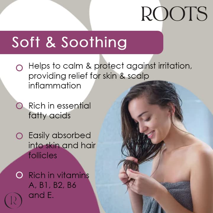 Roots Sweet Almond Oil, suitable for vegans & cruelty free. Rich in essential fatty acids and vitamins. Excellent for soothing and nourishing skin & hair