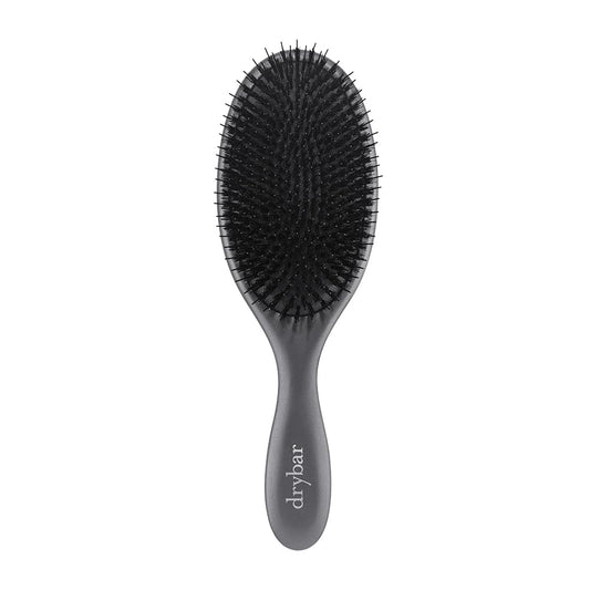 Drybar Flat Mate Boar Bristle Brush - Handcrafted, Premium Boar & Nylon Bristles, Lightweight Beechwood, Adds Shine & Conditions, All Hair Types, Grey, Women's Adult Hair Brush
