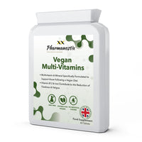 Pharmanostix Vegan Multivitamin and Mineral Supplement 60 Tablets | 24 Vitamins and Minerals | Support Immune Function and Reduce Fatigue | UK Manufactured to GMP Standard