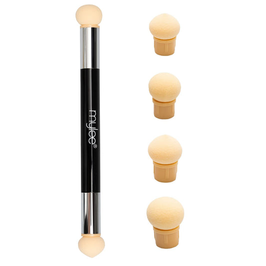 Mylee Dual Ended Sponge Applicator Pen - Portable Dimensions - Buffs Pigments, Glitters and Flakes - Gradient, Ombre Effect, DIY Nail Art Tool - 4 Replacement Heads - Vegan and Cruelty Free