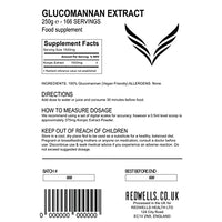 Konjac Root Extract REDWELLS Pure Glucomannan Powder GMO Free - 250g Pack