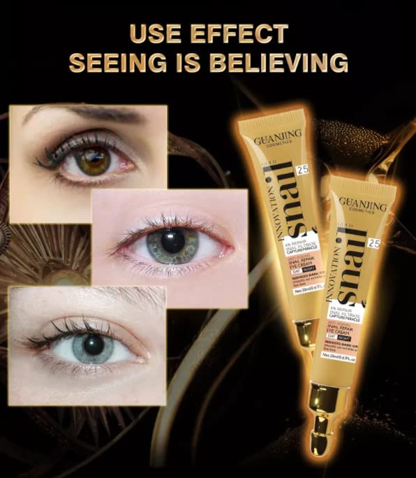 Snail Eye Cream Snail Wrinkle Remover Anti Puffiness Moisturizing Snail Intense Repairing Eye Cream