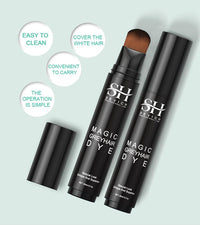 SEVICH Grey Hair Dye Brush Pens - Hair Root Touch Up Temporary White Hair Cover for Solon Home 20ml Darkbrown