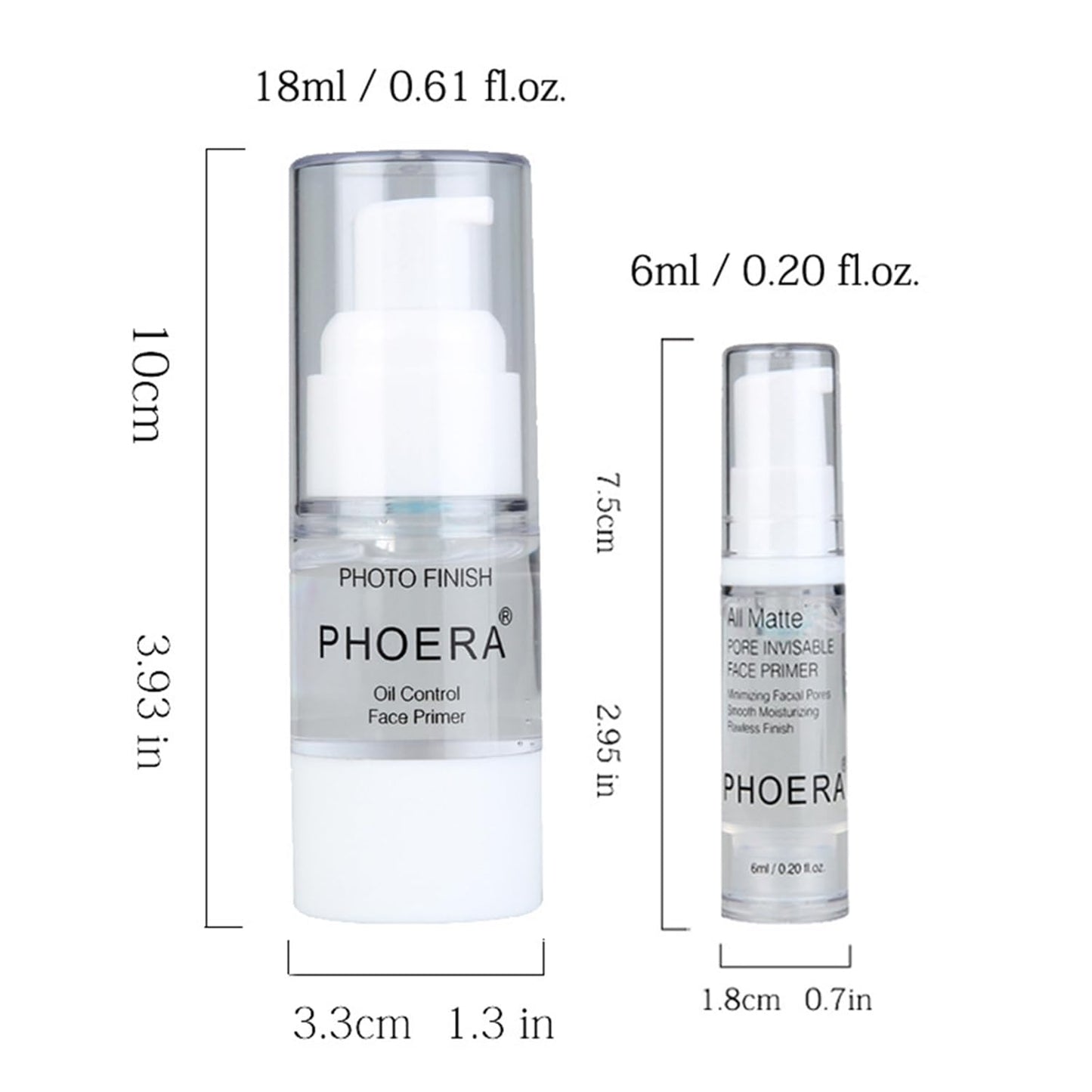 HOPHAT 2Pcs Makeup Primer For PHOERA All Matte Oil Free Full Coverage Foundation Base Long Lasting Hydrating Smoothing Moisturizing Makeup Base Matte Face Foundation Primer (#2pcs 18ml)