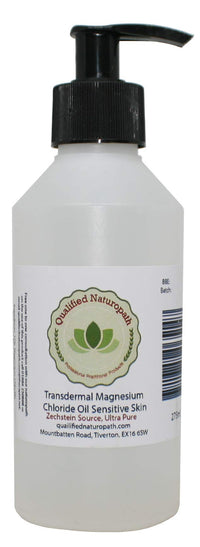 Qualified Naturopath - Professional Practitioner Products Magnesium Chloride Hexahydrate Oil Sensitive Skin 275ml with Pump - from The Zechstein Source