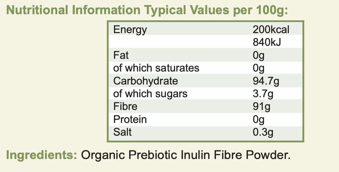 Golden Greens Organic Prebiotic Inulin Fibre 250g
