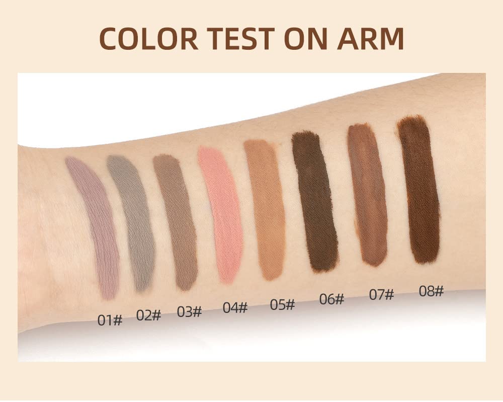 HQDA 8 Colours Matte Liquid Eyeshadow Set Velvet Highly Pigmented Smokey Black Nude Eyeshadow Long Lasting Quick Drying Eye Shadow Make Up Kits (Set A)