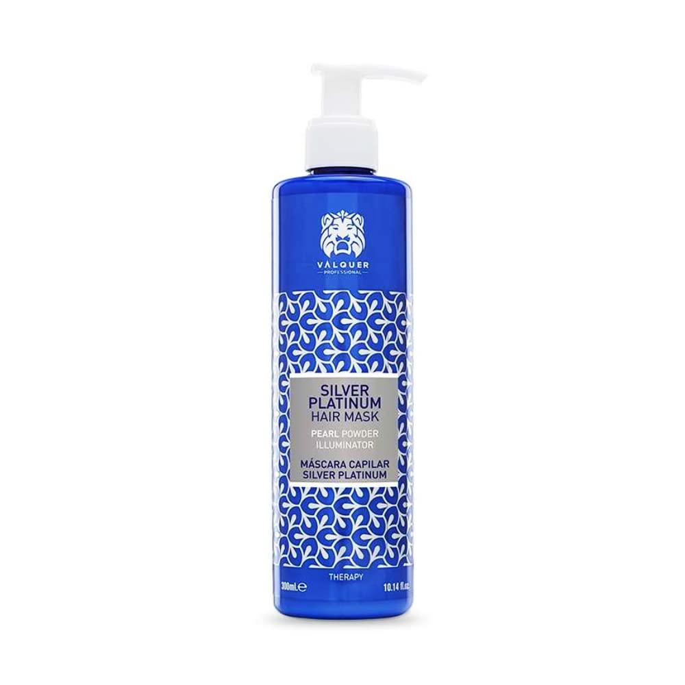 Valquer Profesional Valquer Silver Platinum Mask that perfects the color for bleached, white, gray and silver hair. To conditioning, nourishing and repairing the hair, it neutralize the yellowish/orange colors. 300 ml