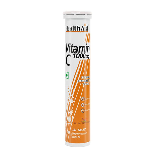 HealthAid Vitamin C 1000mg Effervescent Orange Flavour, 20 Tablets