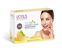 Lotus Herbals WhiteGlow Vitamin C + Gold Radiance Facial Kit 57g (4 Use in 1)