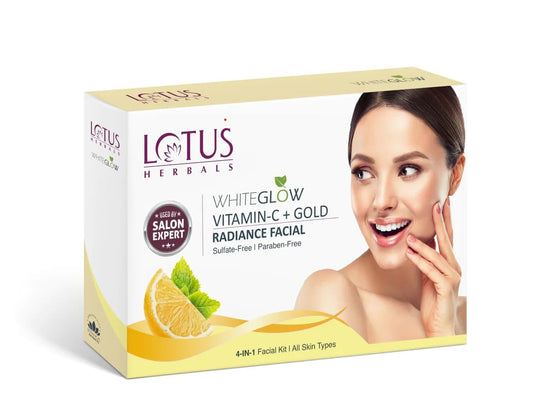 Lotus Herbals WhiteGlow Vitamin C + Gold Radiance Facial Kit 57g (4 Use in 1)