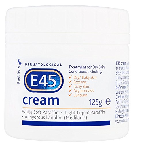 E45 Cream 125 g Moisturiser for Dry Skin and Sensitive Skin - Emollient Body Cream to Soothe Dry and Irritated Skin - Itchy Skin,Face Cream and Non-Greasy Hand Cream (Pack Of 3)