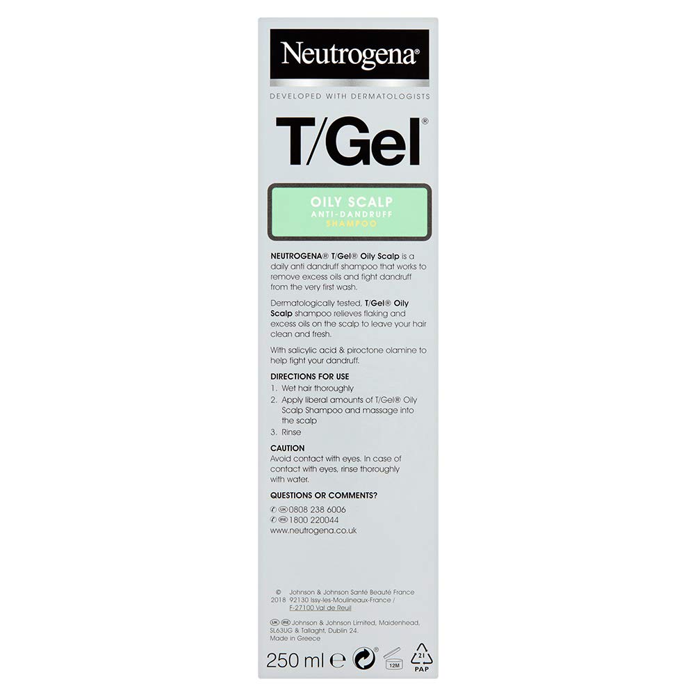 Neutrogena T/Gel Anti-Dandruff Shampoo for Oily Scalp, 250 ml