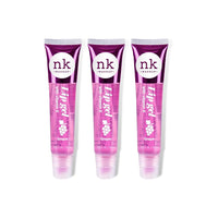 Nicka K NK lip gloss gel 15ml Vitamin E, Shiny, Nourishes, Lip gel (Grape, Pack Of 3)