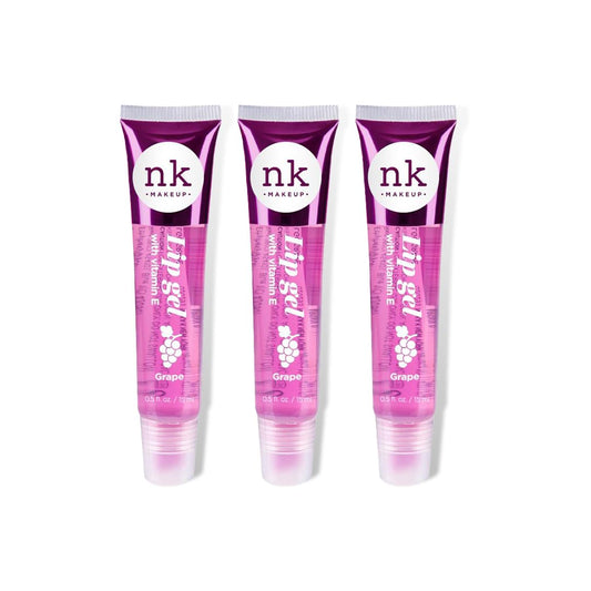 Nicka K NK lip gloss gel 15ml Vitamin E, Shiny, Nourishes, Lip gel (Grape, Pack Of 3)