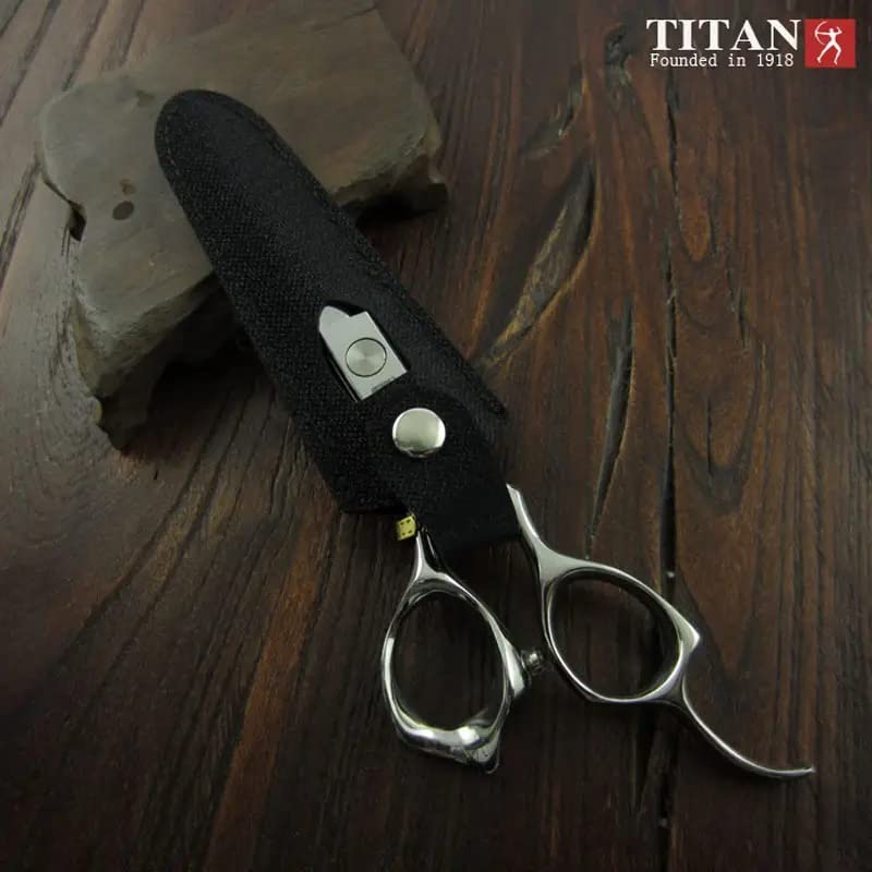 Titan Scissors Titan T3D60 Professional Barber Scissors 6” 440C Japanese Steel Hair Cutting Scissors with Stabilizer, Precision Straight Hairdressing Scissors for Men & Women