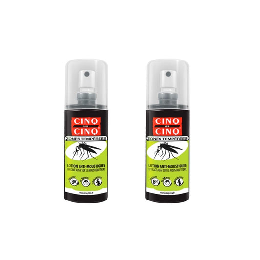 Cinq sur Cinq Temperate Areas Anti-Mosquitoes Lotion Batch of 2 x 100ml