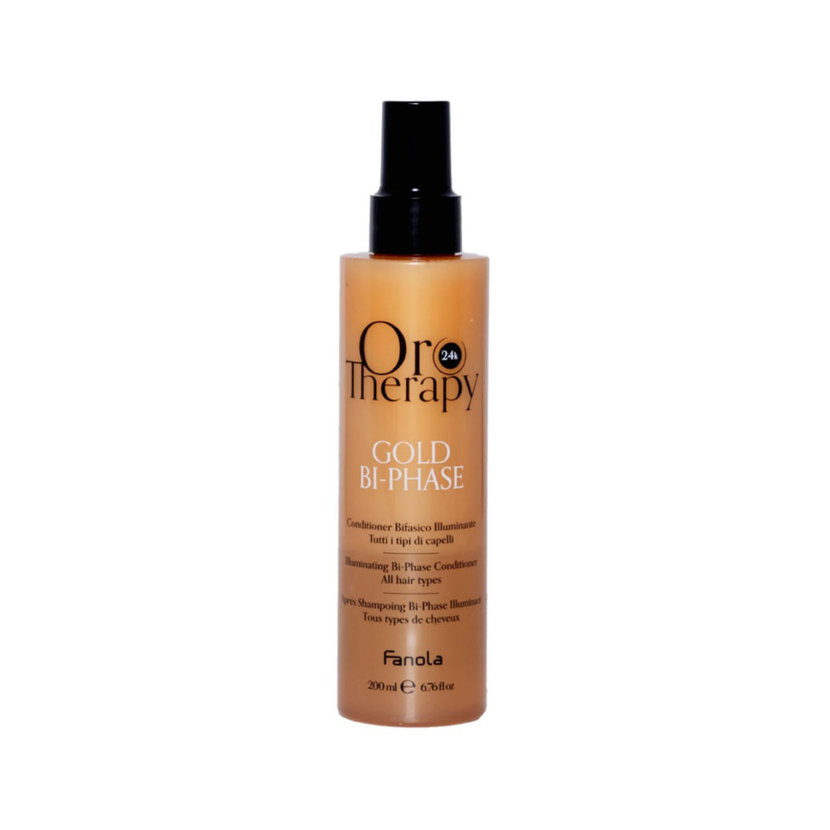 FANOLA Fanola Orotherapy, Iluminating Bi-Phase Hair Conditioner for All Hair Types, Deeply Detangles and Nourishes Revitalizing your Hair, 200ml