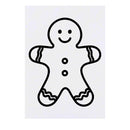 Azeeda 'Gingerbread Man Outline' Temporary Tattoo - Water Resistant, Skin-Safe, Non-Toxic Transfer (TO00084785)
