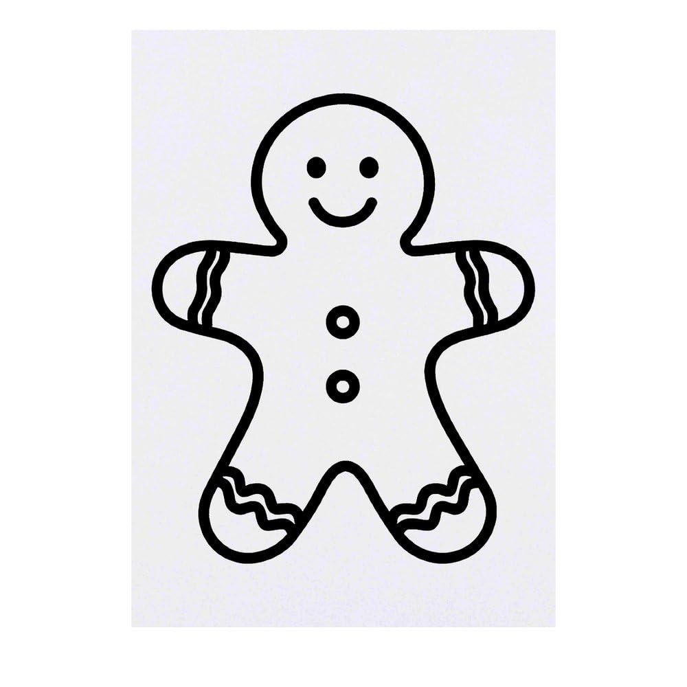 Azeeda 'Gingerbread Man Outline' Temporary Tattoo - Water Resistant, Skin-Safe, Non-Toxic Transfer (TO00084785)