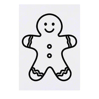 Azeeda 'Gingerbread Man Outline' Temporary Tattoo - Water Resistant, Skin-Safe, Non-Toxic Transfer (TO00084785)