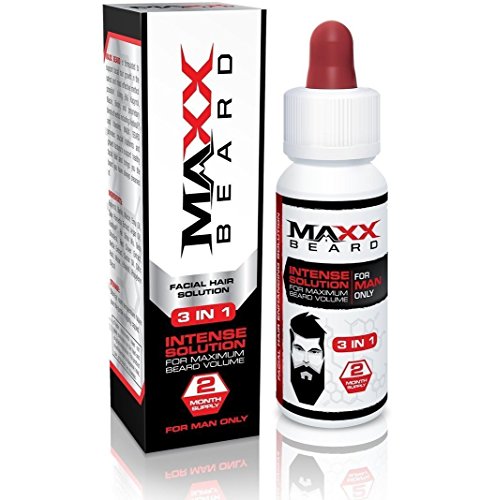 MAXX Beard - #1 Patchy Facial Hair Solution - The Natural Solution for Maximum Growth & Beard Volume - 2 Month Supply