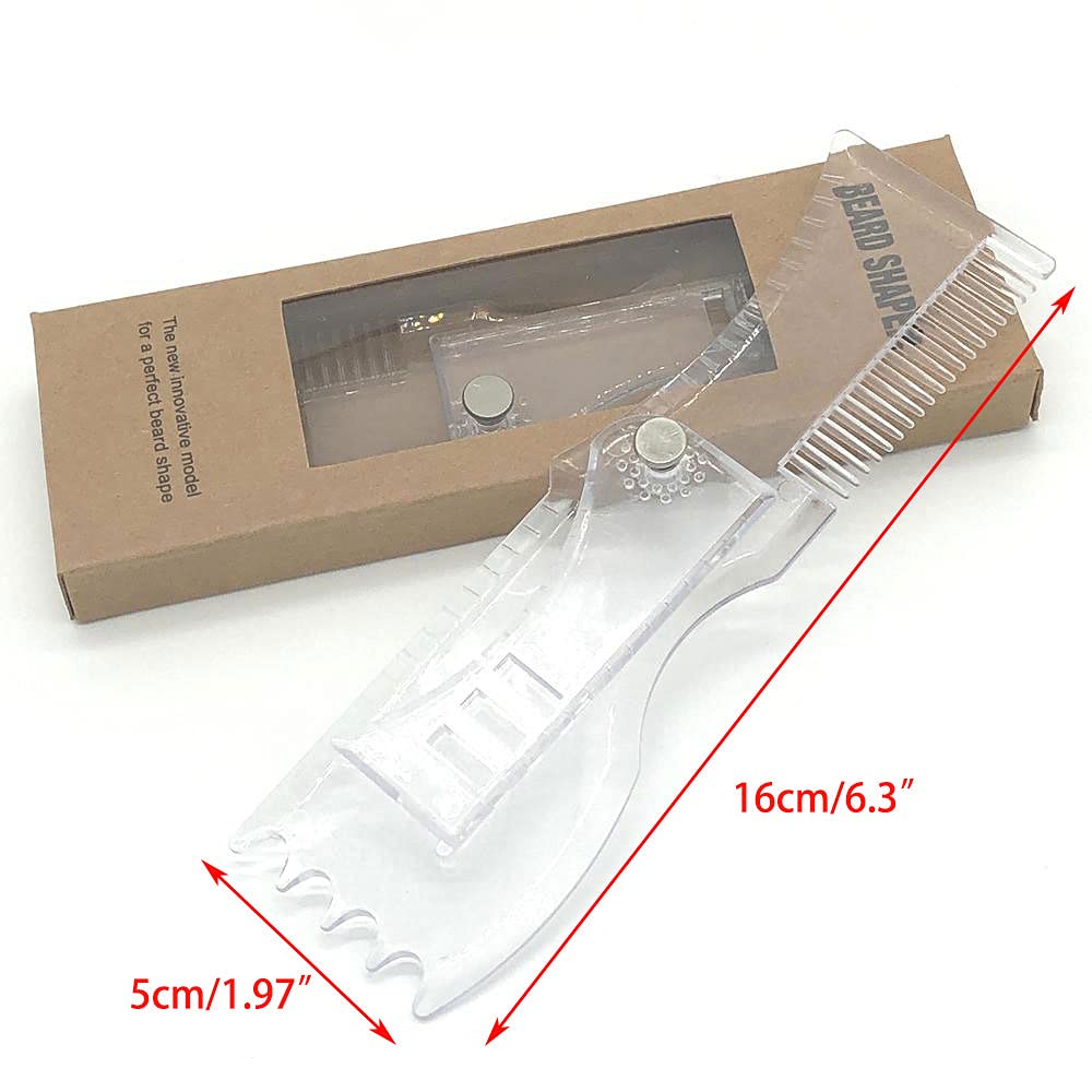 SEIWEI Beard Shaper Template Beard Shaping Tool Styling Comb Stencil for Goatee Mustache Sideburns Facial Hair Trimming Guide Grooming Shaper for Men